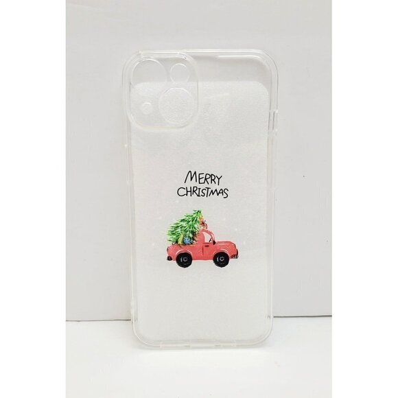 Iphone 14 Christmas Tree Red Truck Merry Christmas Phone Case Clear - Picture 2 of 3